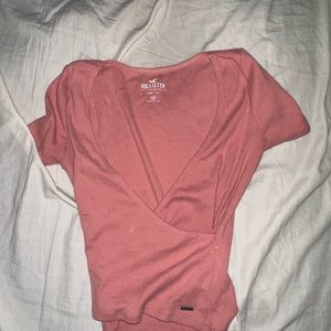 Hollister Pink wrap baby tee